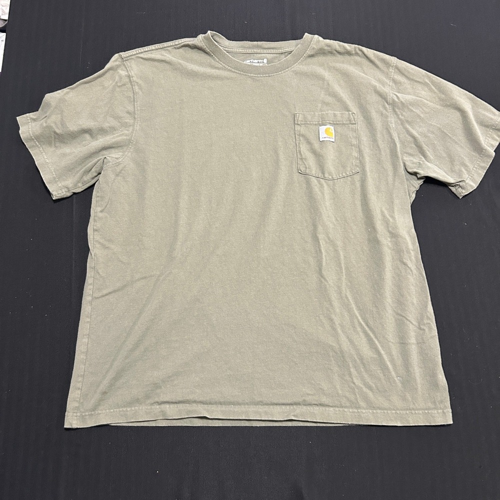 Carhartt Loose Fit Pocket T-Shirt Mens XL Green Short Sleeve Workwear T-Shirt